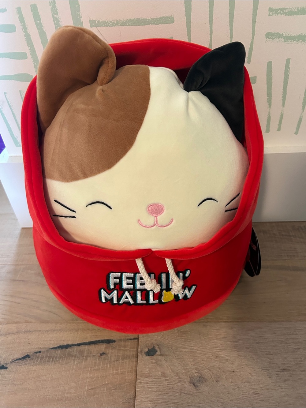 Squishmallows Red Hooded Calico Cat Plush 'Cam' Select Series